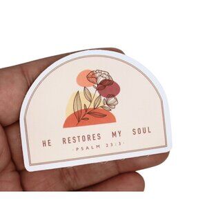 Sticker Religious Christian Bible Verse Psalm 23:3